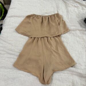 Princess Polly Gold Strapless Romper